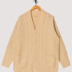 Knitwear|Kapital 5G Wool Patch Cardigan - Ecru