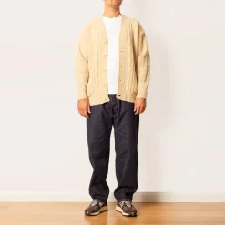 Knitwear|Kapital 5G Wool Patch Cardigan - Ecru