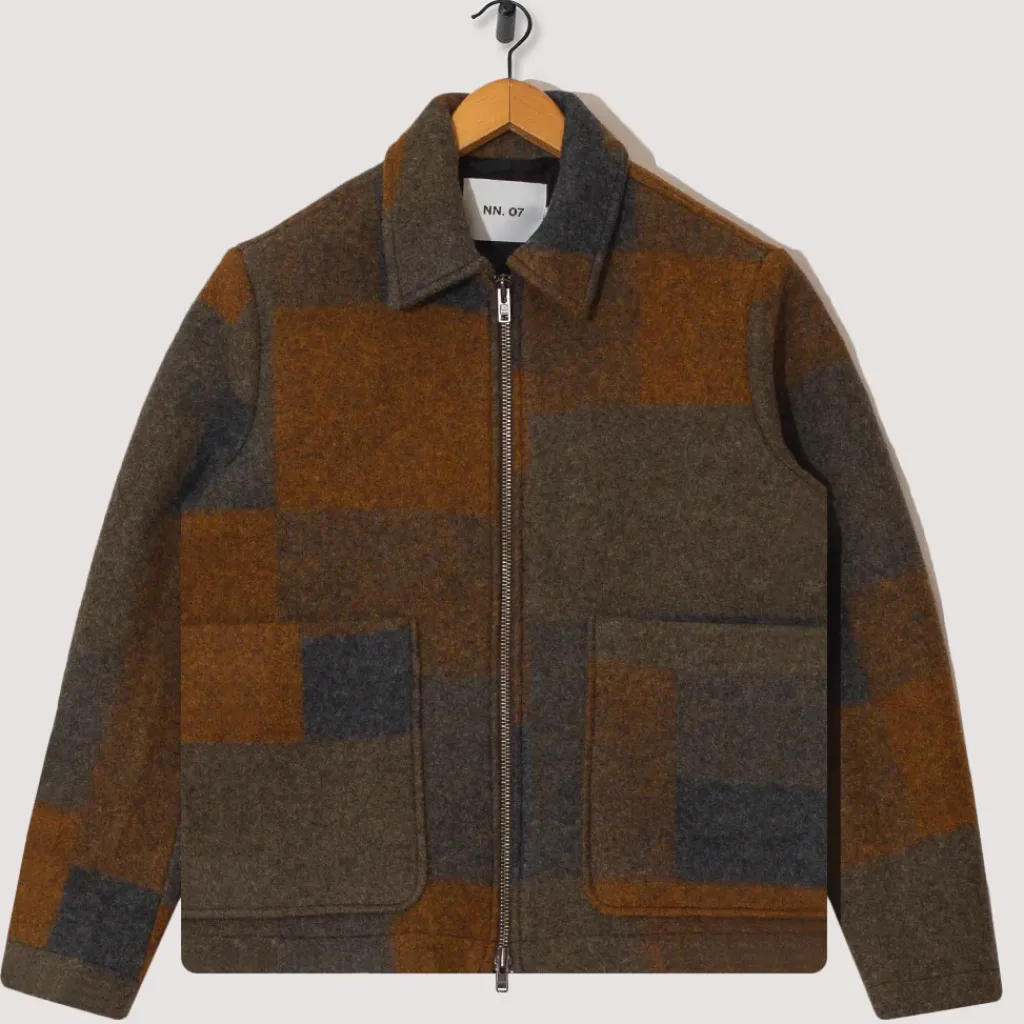 Jackets|NN07 Gael 8267 Jacket - Brown Check