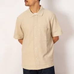 Shirts|Norse Projects Gustav Crochet Jersey Shirt - Oatmeal
