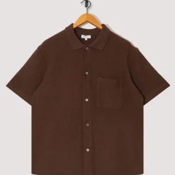 Shirts|Norse Projects Gustav Crochet Jersey Shirt - Chestnut