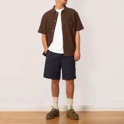 Shirts|Norse Projects Gustav Crochet Jersey Shirt - Chestnut