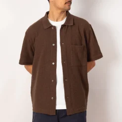Shirts|Norse Projects Gustav Crochet Jersey Shirt - Chestnut