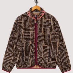 Knitwear|Kapital Hacksaw Block Zip Fleece - Beige