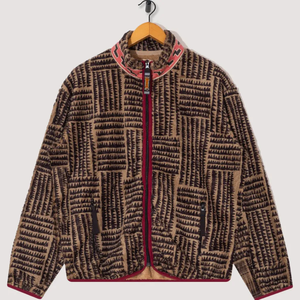 Knitwear|Kapital Hacksaw Block Zip Fleece - Beige