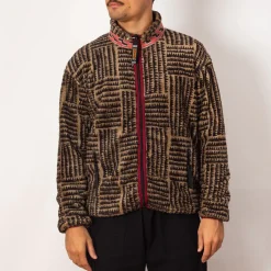 Knitwear|Kapital Hacksaw Block Zip Fleece - Beige
