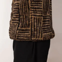 Knitwear|Kapital Hacksaw Block Zip Fleece - Beige