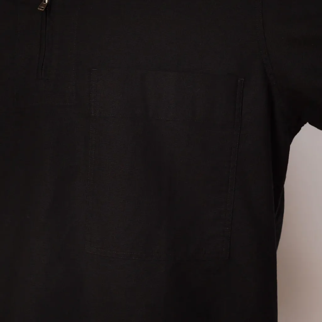 Shirts|MHL By Margaret Howell Half Zip Pull On Shirt - Black