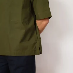 Shirts|MHL By Margaret Howell Half Zip Pull On Shirt - Grass
