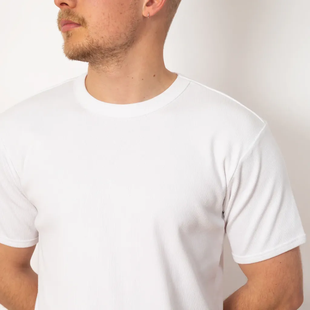 T-Shirts|Healthknit Heavyweight Rib Crew S/S - Off White