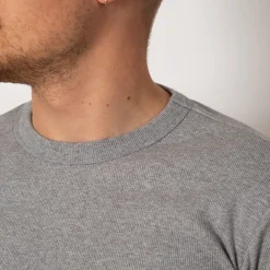 T-Shirts|Healthknit Heavyweight Rib Crew S/S - Heather Grey