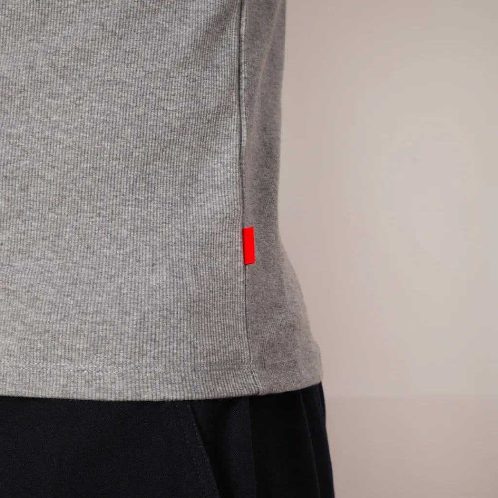 T-Shirts|Healthknit Heavyweight Rib Crew S/S - Heather Grey