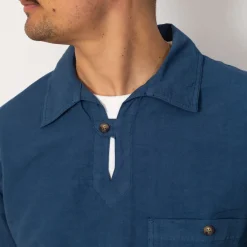 Shirts|Armor Lux Heritage Linen Smock - Obscure Blue