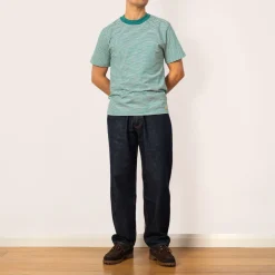 T-Shirts|Armor Lux Heritage Striped T-Shirt - Deep Jungle/Milk