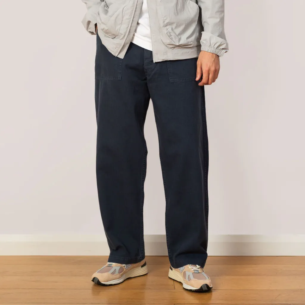 Trousers|OrSlow Herringbone Fatigue Pants - Navy
