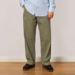 Trousers|OrSlow Herringbone Fatigue Pants - Green