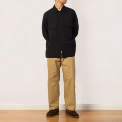 Shirts|Auralee Herringbone Overshirt - Black