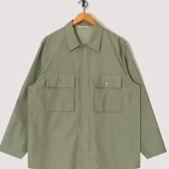 Shirts|Auralee Herringbone Overshirt - Olive