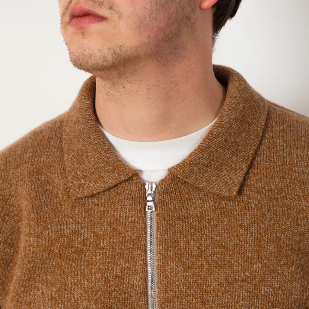 Knitwear|Howlin High Pressure Zip Knit - Nut Mix