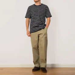 T-Shirts|Norse Projects Holger Organic Sailor Stripe Pocket Tee - Dark Navy