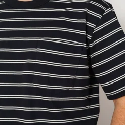 T-Shirts|Norse Projects Holger Organic Sailor Stripe Pocket Tee - Dark Navy
