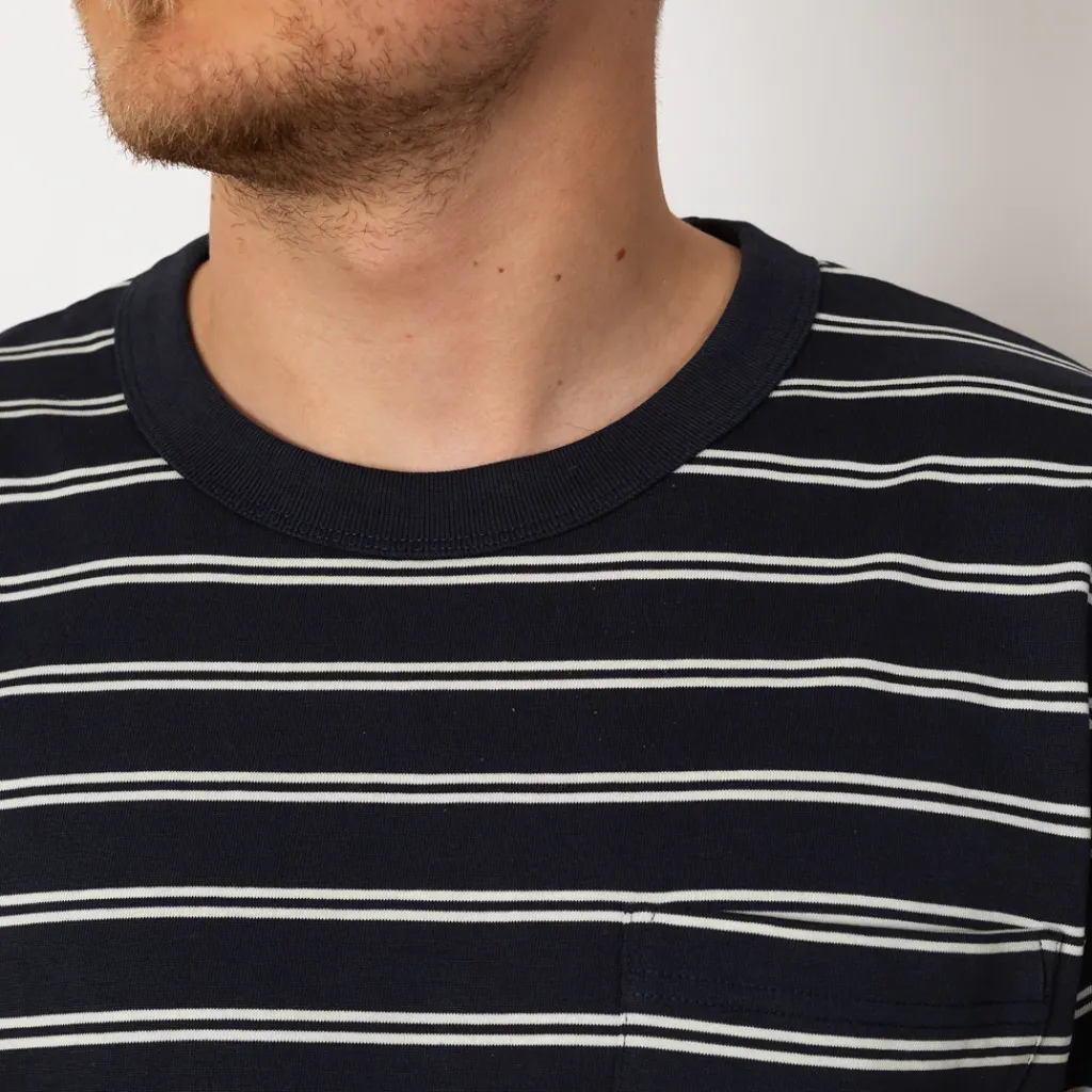 T-Shirts|Norse Projects Holger Organic Sailor Stripe Pocket Tee - Dark Navy