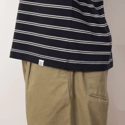 T-Shirts|Norse Projects Holger Organic Sailor Stripe Pocket Tee - Dark Navy