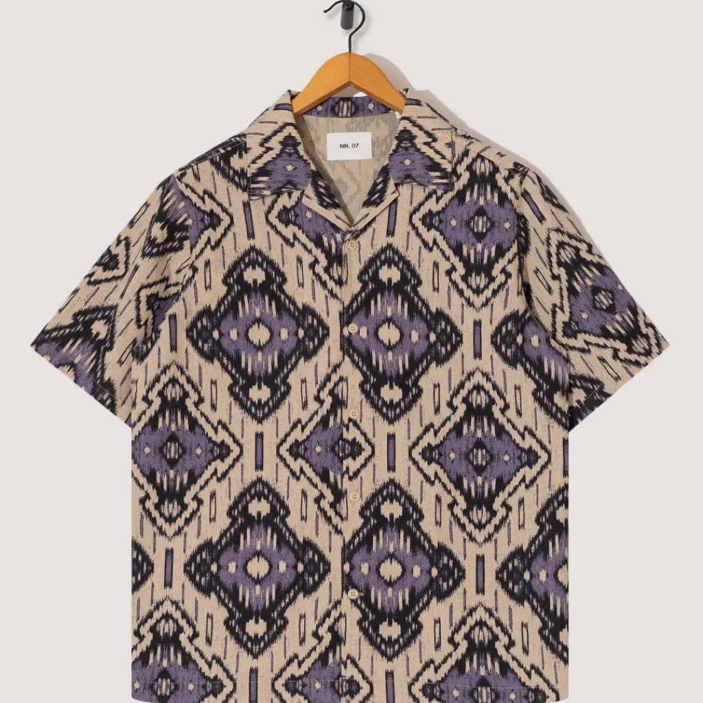 Shirts|NN07 Julio Shirt 5396 - Violet Ikat
