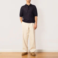Knitwear|Auralee Kid Mohair Knit Polo - Navy