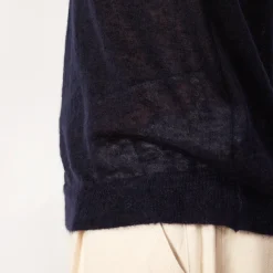 Knitwear|Auralee Kid Mohair Knit Polo - Navy