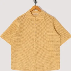 Shirts|Auralee Knit Half Sleeve Shirt - White Yellow