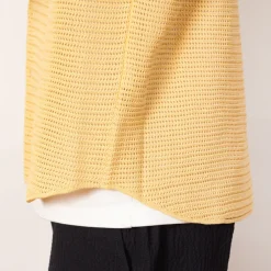 Shirts|Auralee Knit Half Sleeve Shirt - White Yellow