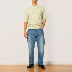 Knitwear|Auralee Knit Polo - Light Pistachio