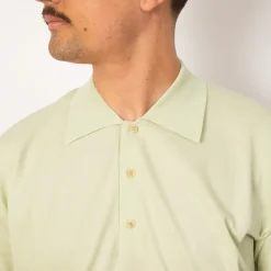 Knitwear|Auralee Knit Polo - Light Pistachio