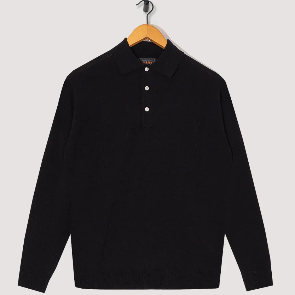 Shirts|Beams Plus Knit Polo 12G - Black