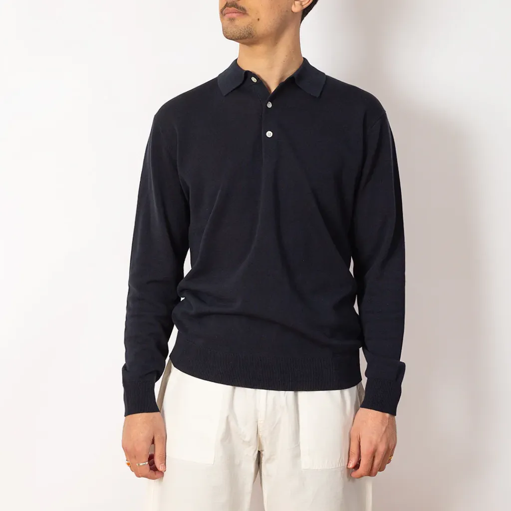 Shirts|Beams Plus Knit Polo 12G - Navy