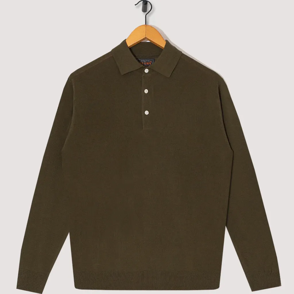 Shirts|Beams Plus Knit Polo 12G - Olive