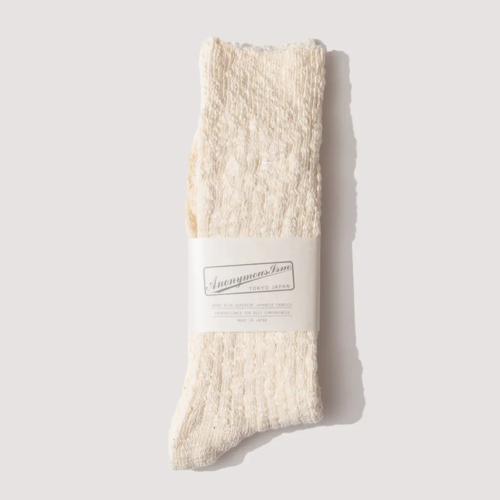 Socks|Anonymous Ism Light Weight Slub Crew - Ivory