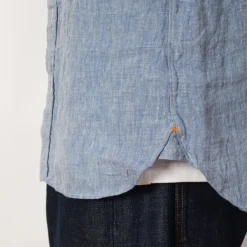 Shirts|Beams Plus Linen Chambray Shirt - Blue
