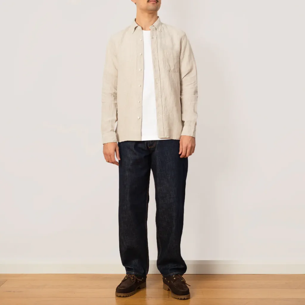 Shirts|Beams Plus Linen Chambray Shirt - Natural