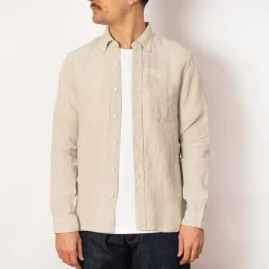 Shirts|Beams Plus Linen Chambray Shirt - Natural