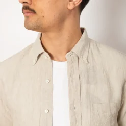 Shirts|Beams Plus Linen Chambray Shirt - Natural