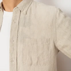 Shirts|Beams Plus Linen Chambray Shirt - Natural
