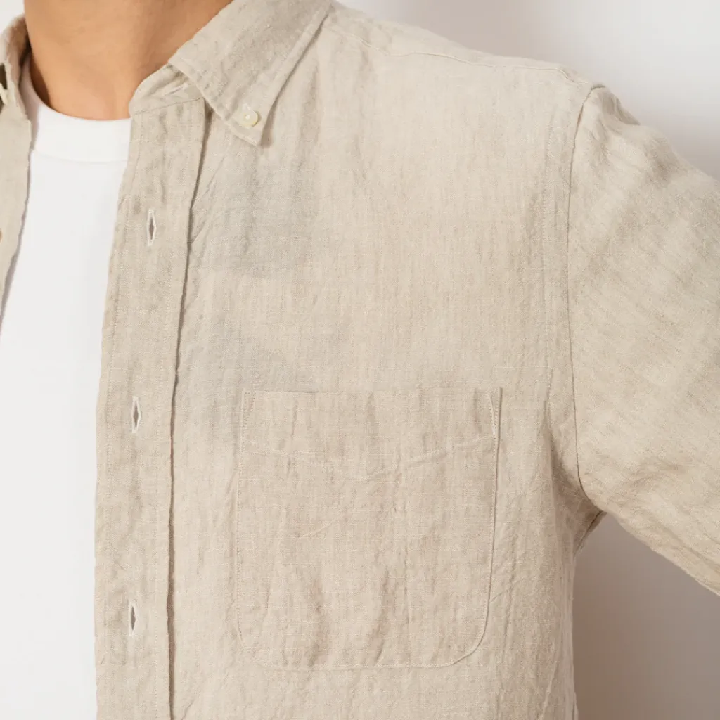 Shirts|Beams Plus Linen Chambray Shirt - Natural