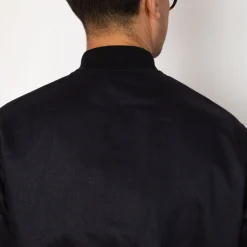 Jackets|Kaptain Sunshine Linen Flight Jacket - Navy