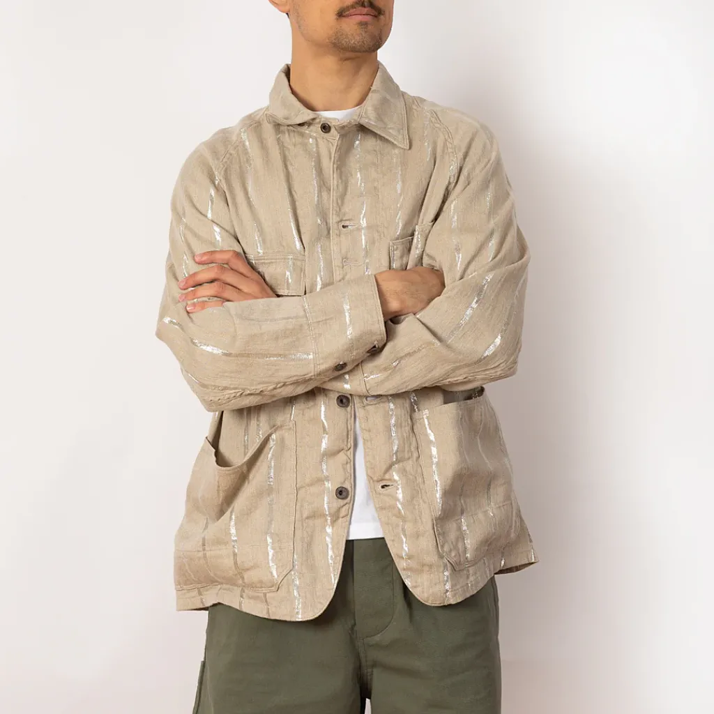 Jackets|Kapital Linen Glitter Phillies Stripe Cactus Coverall - Ecru