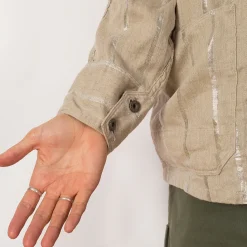 Jackets|Kapital Linen Glitter Phillies Stripe Cactus Coverall - Ecru