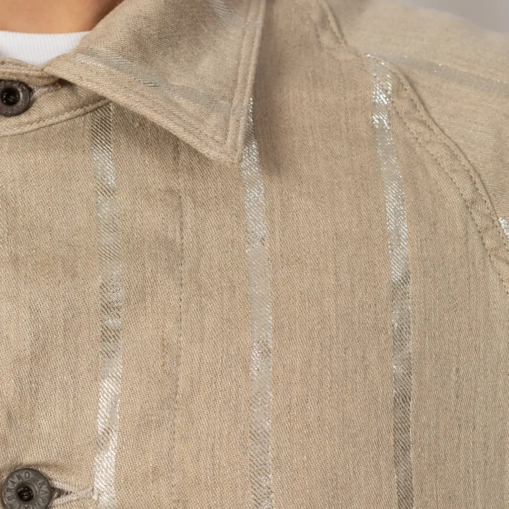 Jackets|Kapital Linen Glitter Phillies Stripe Cactus Coverall - Ecru