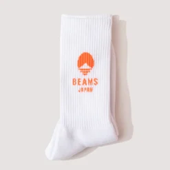 Socks|Beams Japan Logo Socks - White/Orange