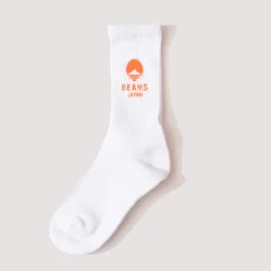 Socks|Beams Japan Logo Socks - White/Orange